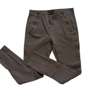 Cynthia Rowley Grey High Waisted Elastic Skinny Pants Pocket Zipper